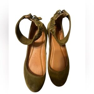 Frye Carson Ankle Strap womens olive